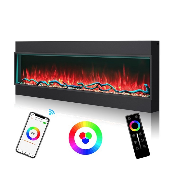 Smart Wi-Fi Built-in Electric Fireplace Slim